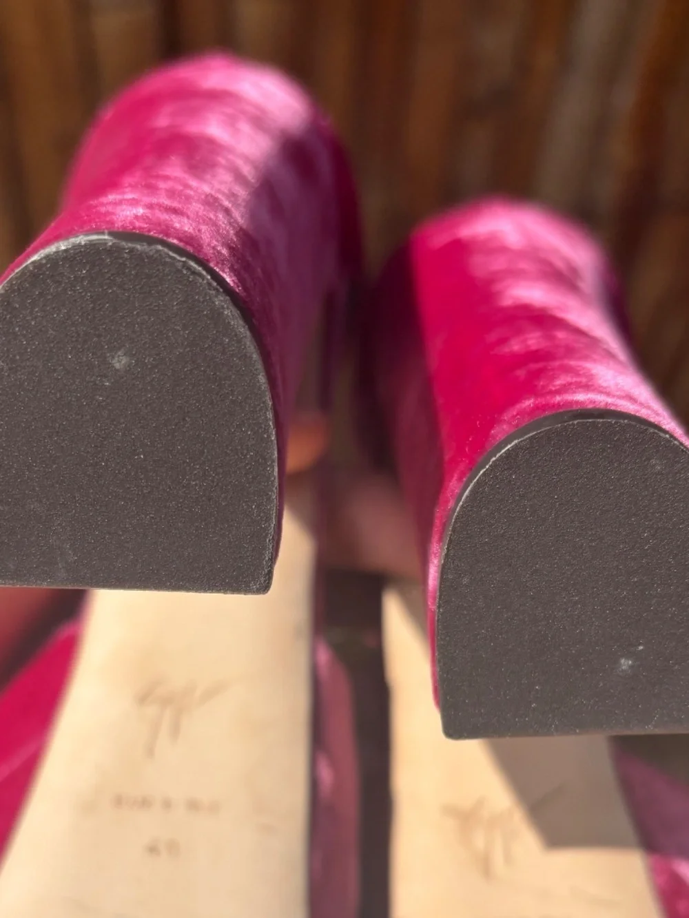 Giuseppe Zanotti Pink Velvet D’Orsay Platform Heels Size 10